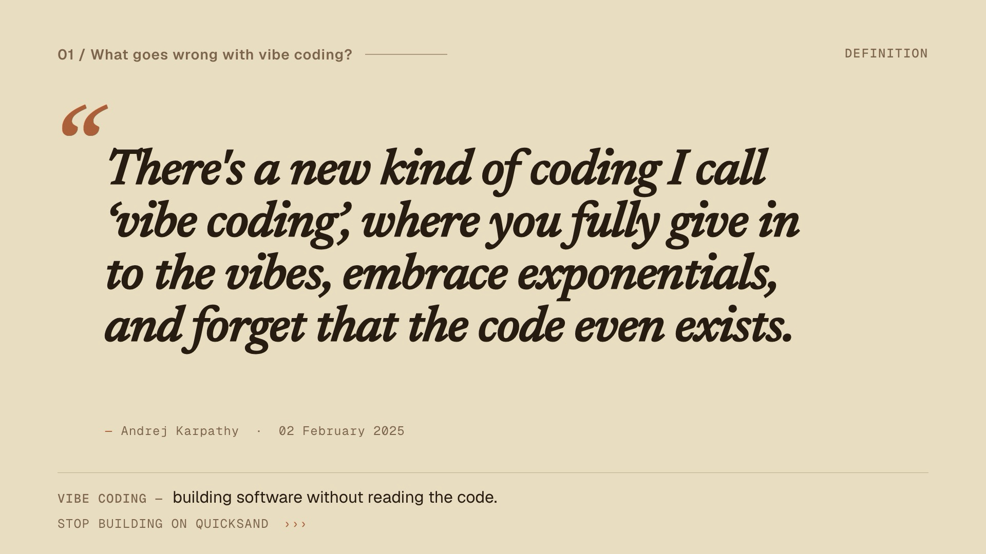 Slide 2 — What is vibe coding?