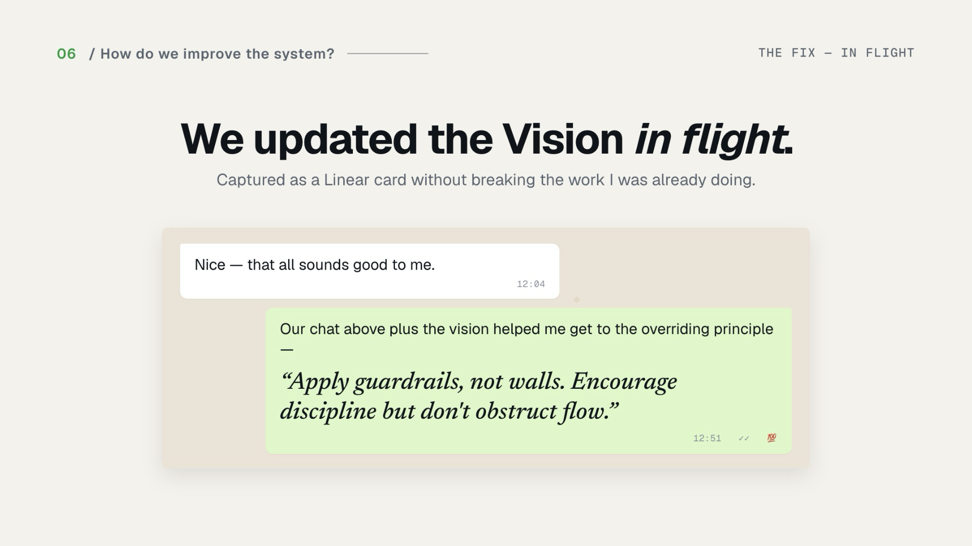 Slide 27 — We updated the Vision in flight