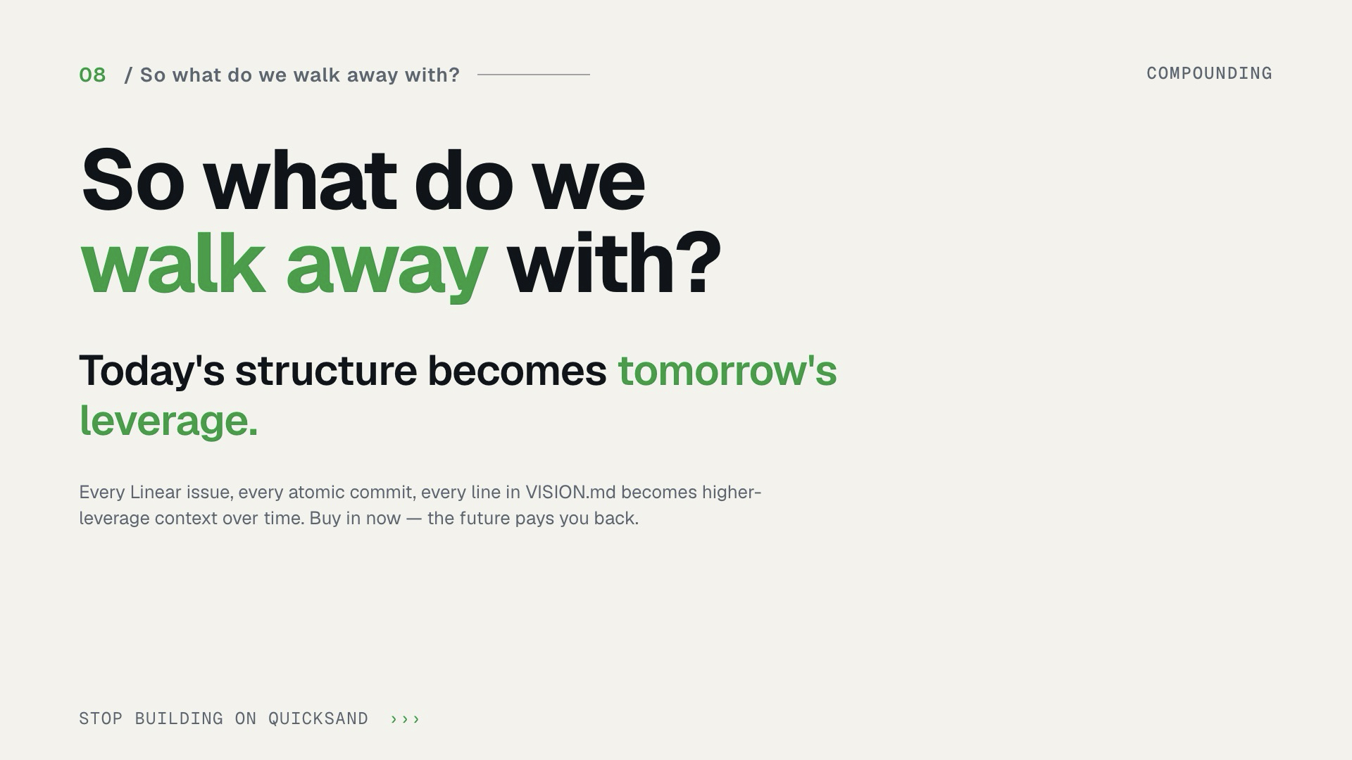 Slide 30 — So what do we walk away with?